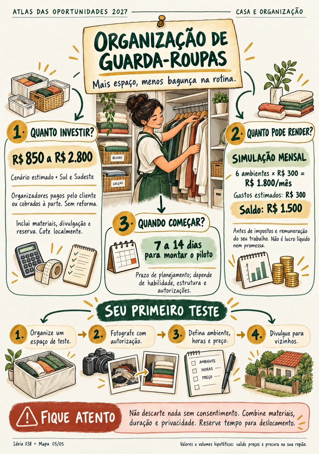 ORGANIZAÇÃO DE GUARDA-ROUPAS: investimento, simulação de ganhos e primeiros passos